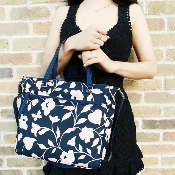 Kate Spade Jae Garden Vine Medium Nylon Satchel Crossbody Nightcap Multi - Picture 2 of 7